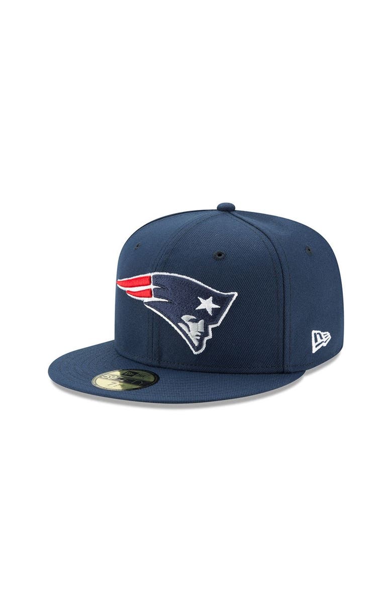 New Era Men's New Era Navy New England Patriots Team Logo Omaha 59FIFTY Fitted Hat, Main, color, 
