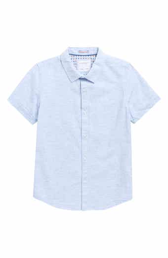 DENIM AND FLOWER Kids' Mélange Short Sleeve Button-Up Shirt