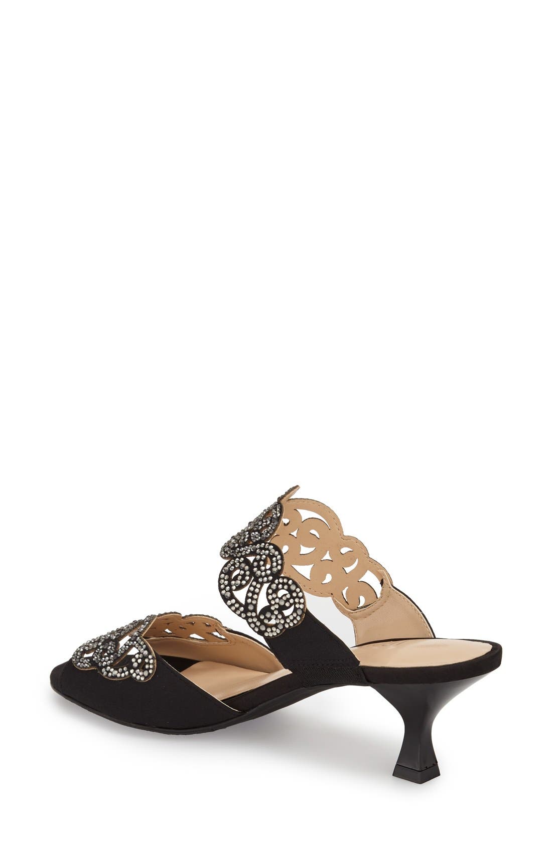 'Francie' Evening Sandal, Alternate, color, BLACK