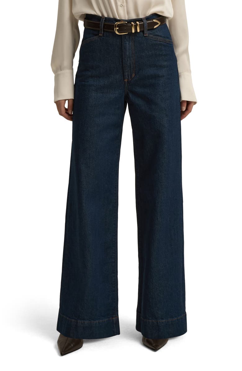 Favorite Daughter The Mischa Super High Waist Wide Leg Jeans, Main, color, Pepper