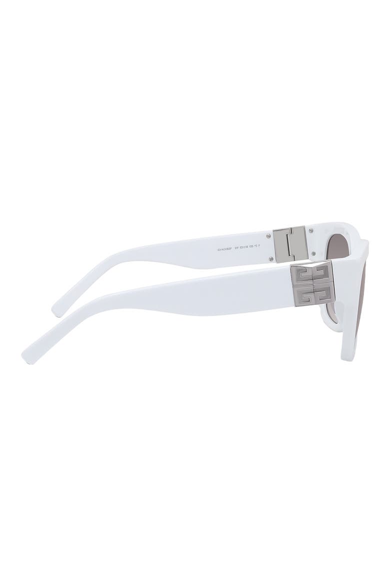 4G 53mm Square Sunglasses, Alternate, color, WHITE / GRADIENT BROWN