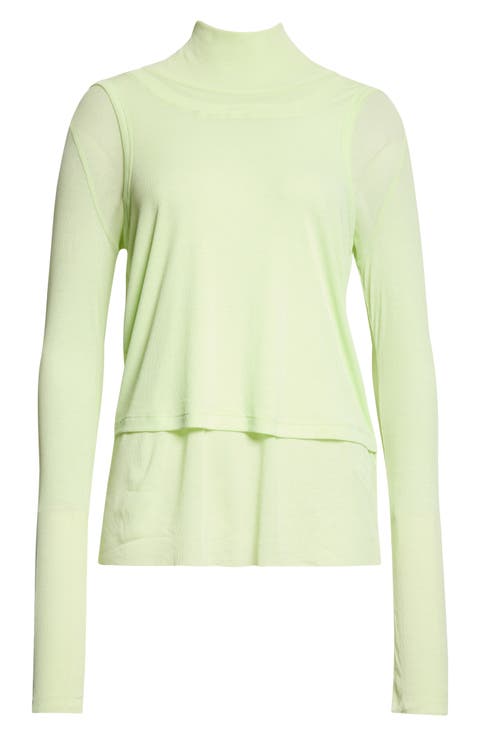 Double Layer Cotton Turtleneck Top