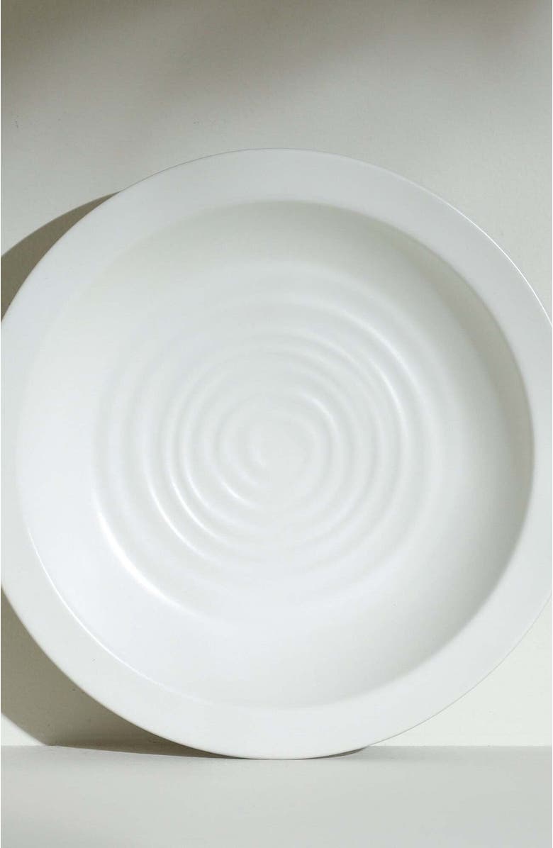 Stone Lain Orbit Stoneware 24-Piece Dinnerware Set with Pasta Bowls, Alternate, color, White