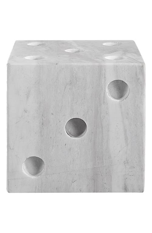 Renwil Decorative Marble Dice Sculpture In White