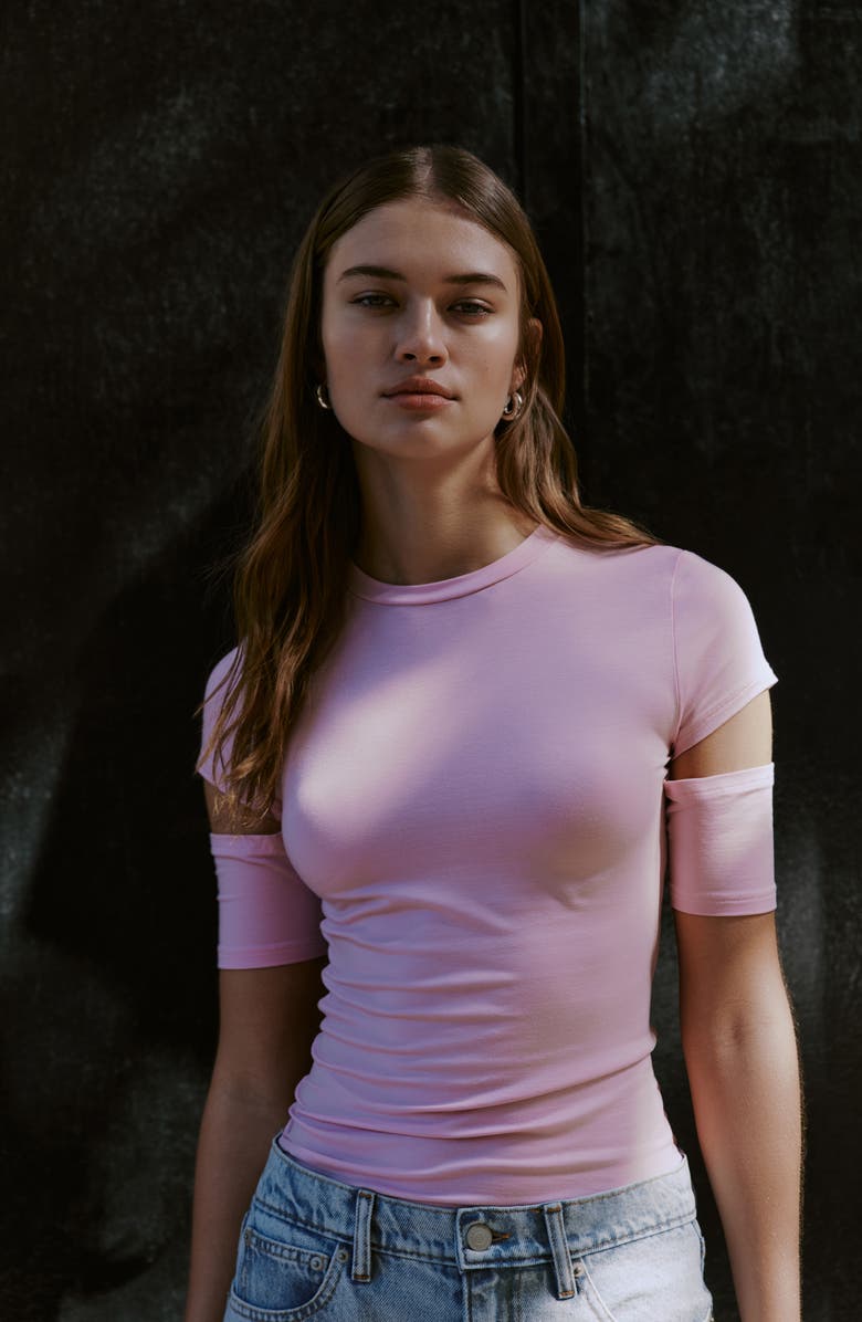 Marcella Esme Sleeve Cutout Top, Alternate, color, Mauve