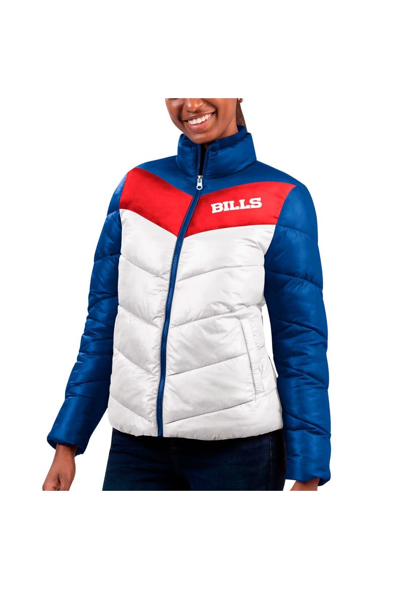 Women's G-III 4Her by Carl Banks  White/Royal Buffalo Bills New Star Quilted Full-Zip Jacket, Main, color, White