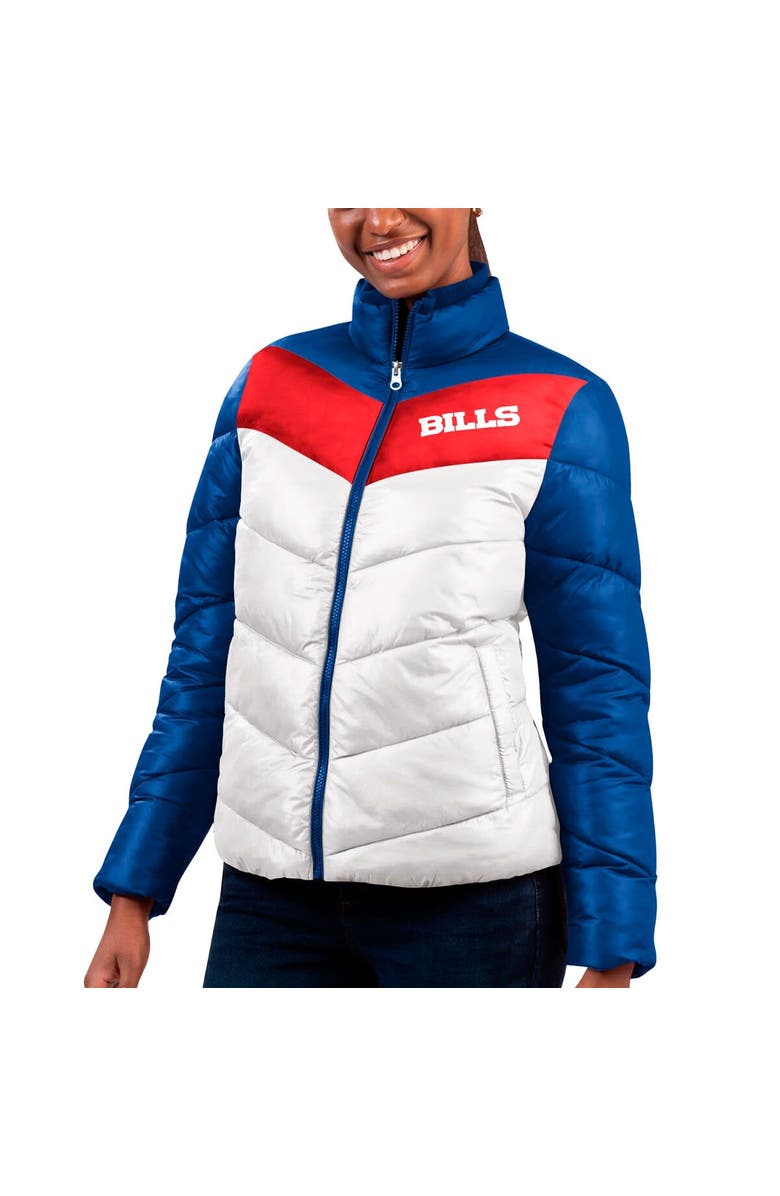 G-III 4HER BY CARL BANKS Women's G-III 4Her by Carl Banks  White/Royal Buffalo Bills New Star Quilted Full-Zip Jacket, Main, color, White