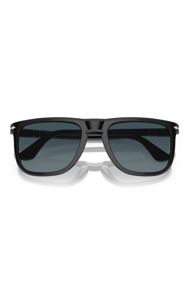 57mm Polarized Pilot Sunglasses, Alternate, color, BLACK