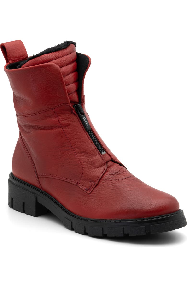 ara Deon Leather Bootie, Main, color, Red