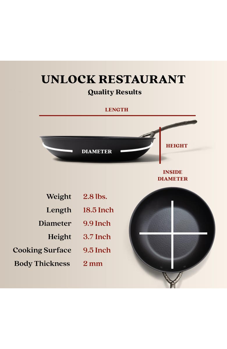 Alva Artist Blue Carbon Steel Frying Pan, Alternate, color, Blue 9.5-Inch