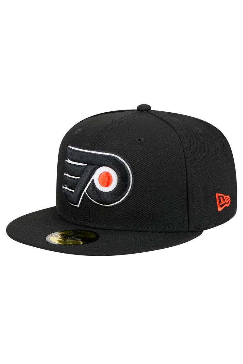 Men's New Era Black Philadelphia Flyers Core 59FIFTY Fitted Hat, Alternate, color, Black