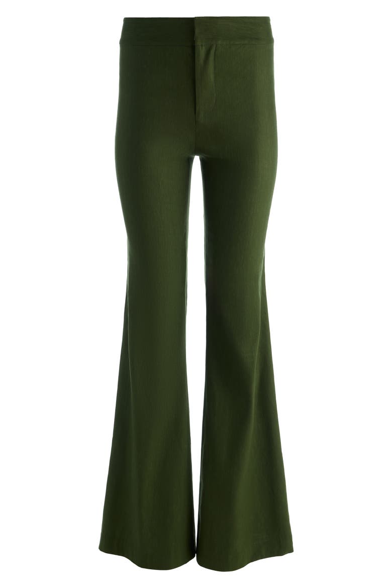 Andrew Linen Blend Bootcut Pants, Alternate, color, DARK FERN