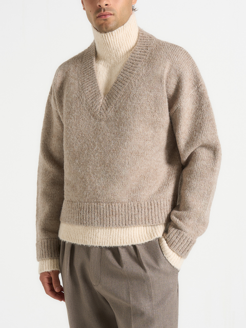 Jacques Unisex Double Layer V-Neck Knit Jumper
