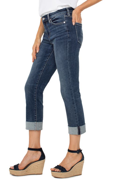 Liverpool Los Angeles Charlie Cuffed Mid Rise Crop Slim Jeans In Wells