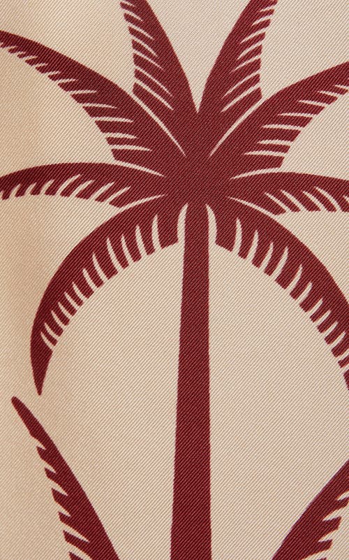 La Doublej Wide-leg Silk Palazzo Pants With Floral Detail In Date Palms Placée Ivory