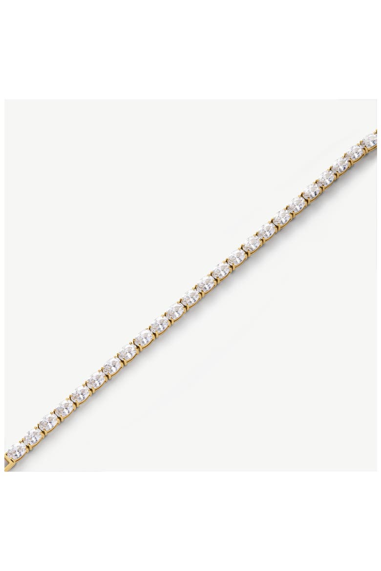 Oval Cubic Zirconia Tennis Bracelet, Alternate, color, GOLD