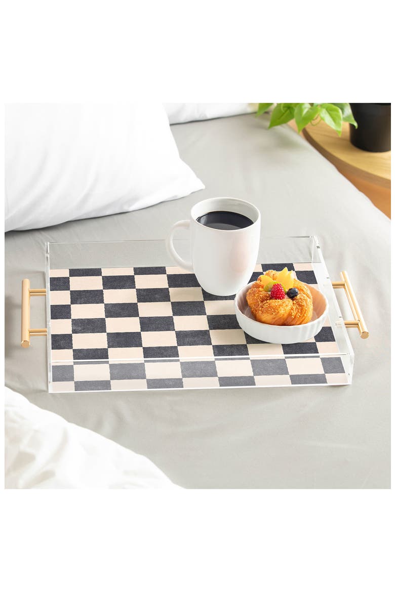 Checker Print Acrylic Tray, Alternate, color, BLACK-WHITE