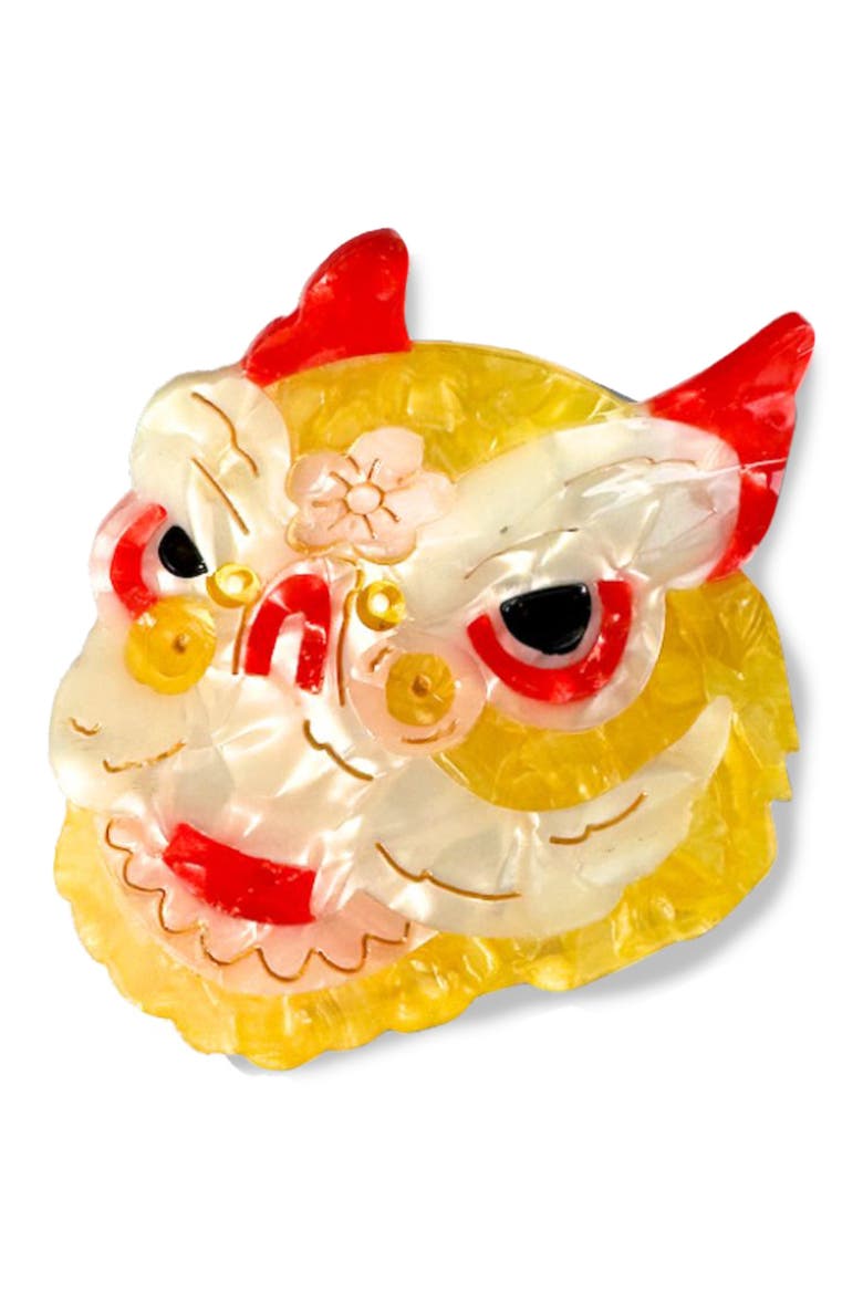 Lion Head Claw Clip, Main, color, YELLOW