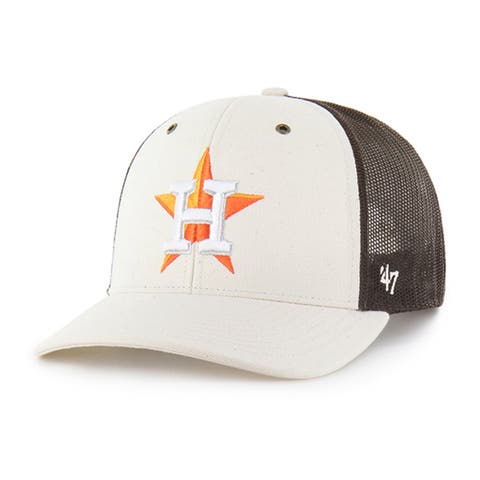 Men's Carhartt x '47 Natural/Brown Houston Astros Undyed Trucker Adjustable Hat