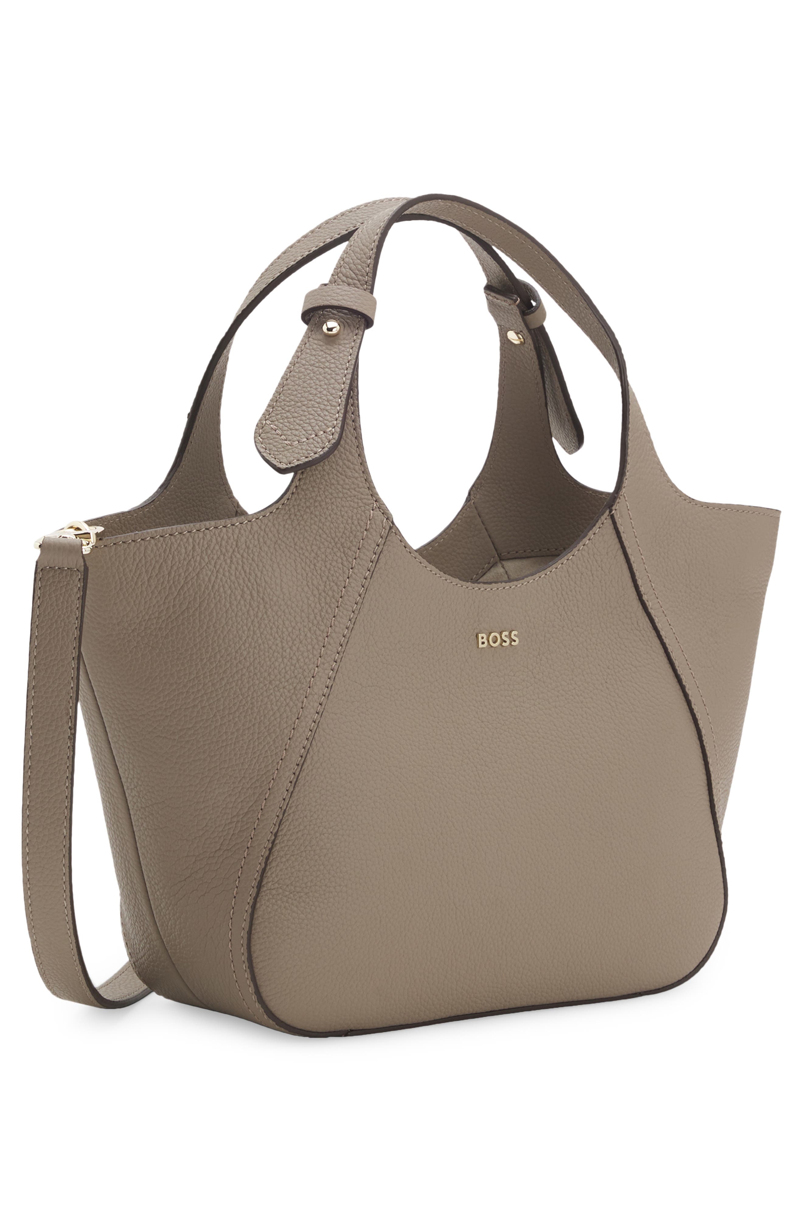 Small Lenah Leather Tote, Alternate, color, OPEN BROWN