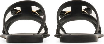 FERRAGAMO LILOU ラバースライド Ferragamo Black Rubber Lilou Slippers | italist