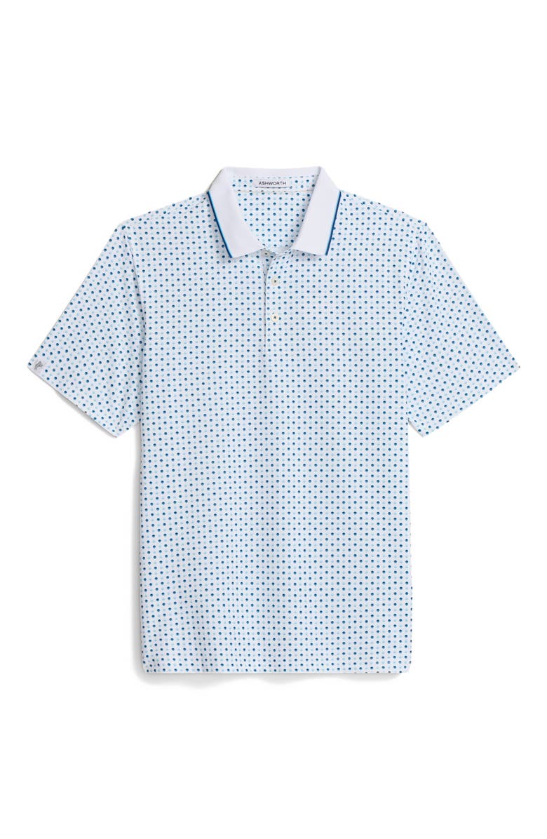 ASHWORTH GOLF All In Polo, Main, color, White/Poseidon/Atlantis