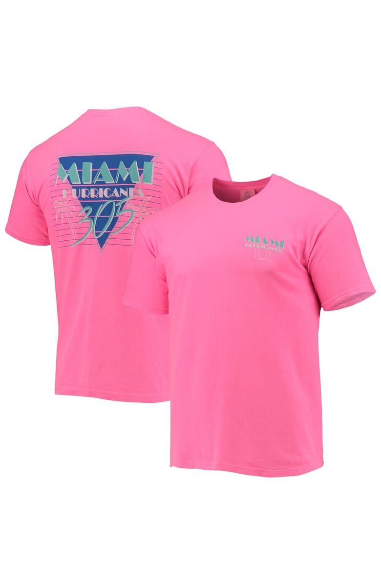 IMAGE ONE Men's Pink Miami Hurricanes Miami Vice 305 Comfort Color T-Shirt, Main, color,