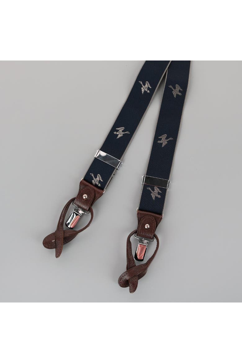 Men's Flying Duck Convertible Clip End Suspenders, Alternate, color, Navy