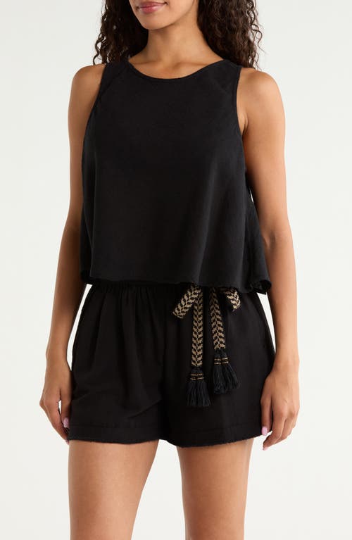 Elan Semisheer Cover-up Tank In Black