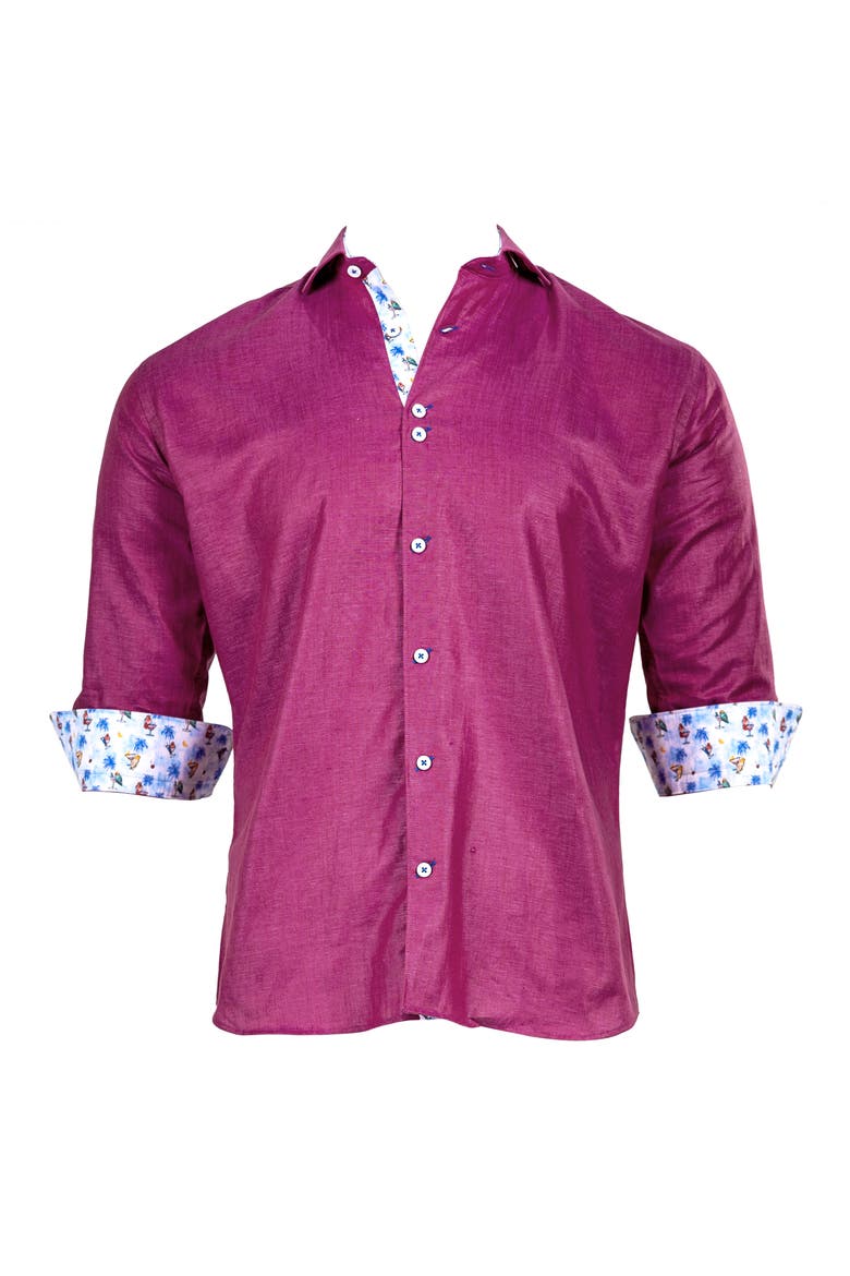 Eins Marthy Contemporary Fit Button-Up Shirt, Alternate, color, DARK PINK