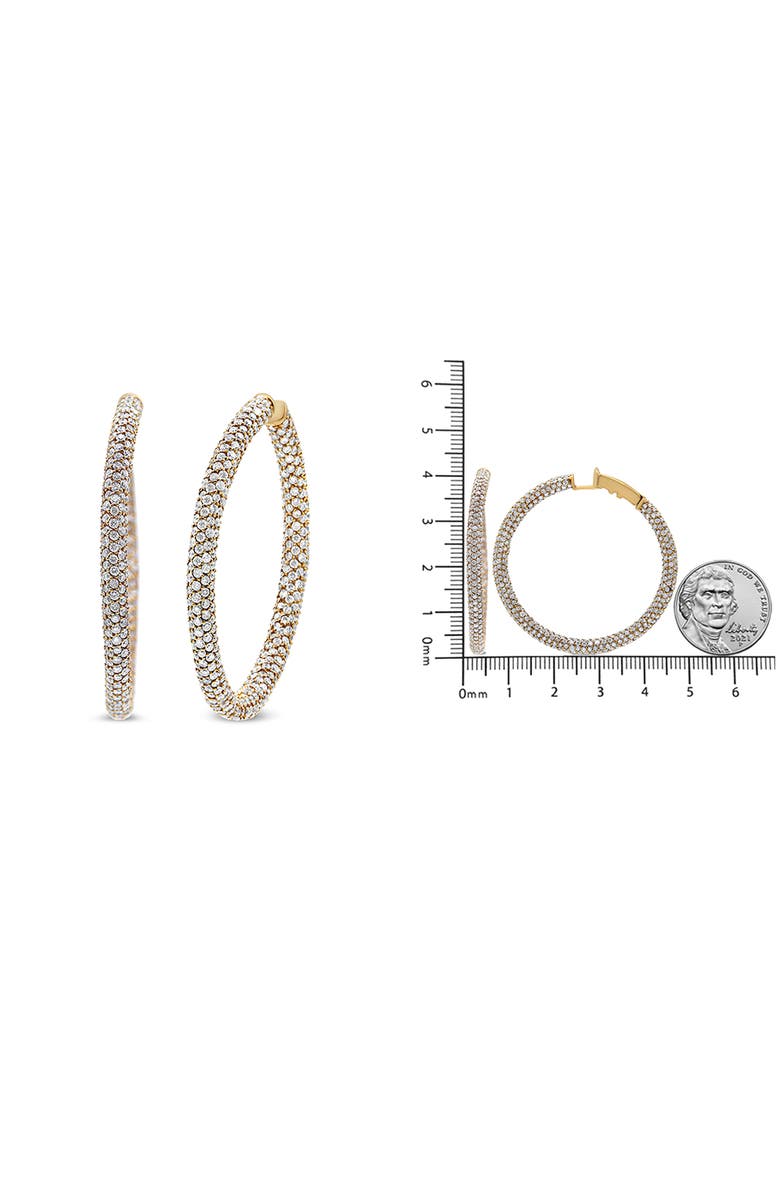 Haus of Brilliance 18K Rose Gold 6.90 Cttw Diamond Inside Out Eternity Hoop Earring, Alternate, color, Pink