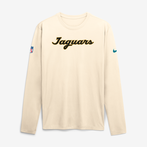 Men's Nike Natural Jacksonville Jaguars 2026 Rivalries Collection Sideline Legend Long Sleeve T-Shirt