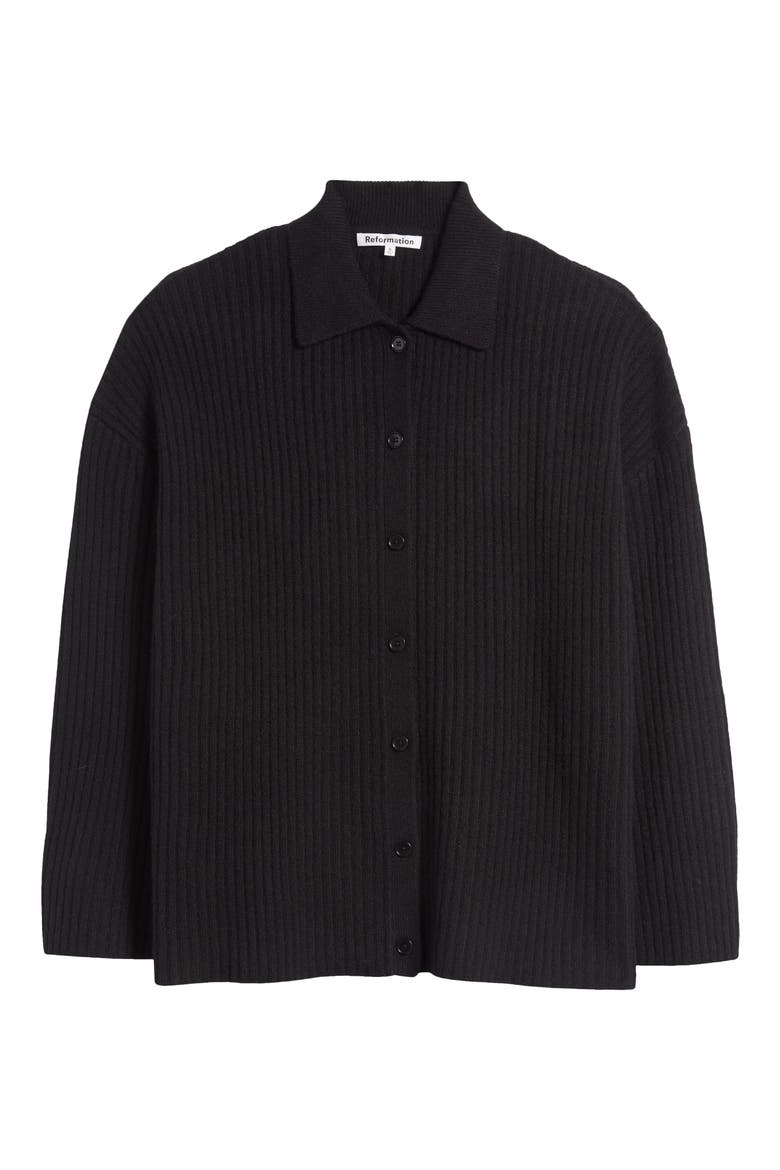 Fantino Recycled Cashmere Blend Cardigan, Alternate, color, BLACK