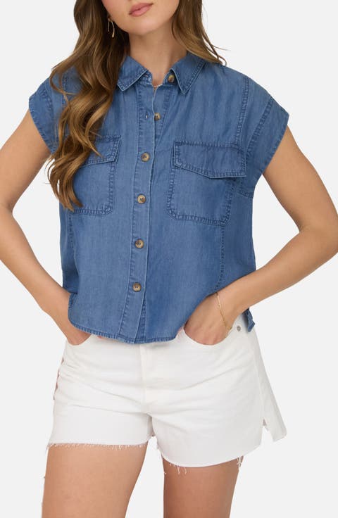 Flap Pocket Button Up Top