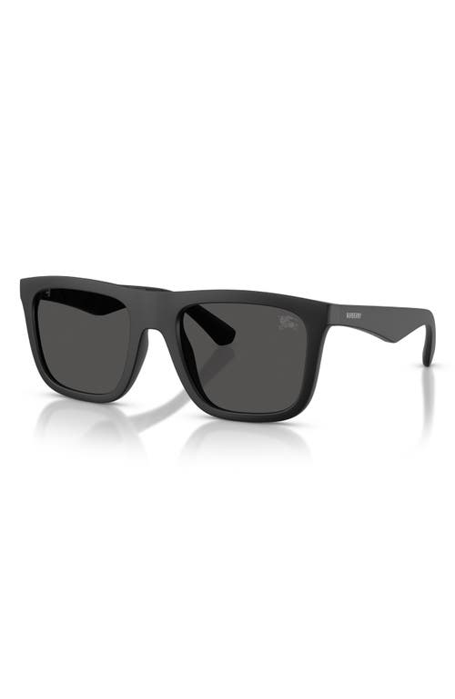 Burberry 55mm Square Sunglasses In Matte Black/dark Grey