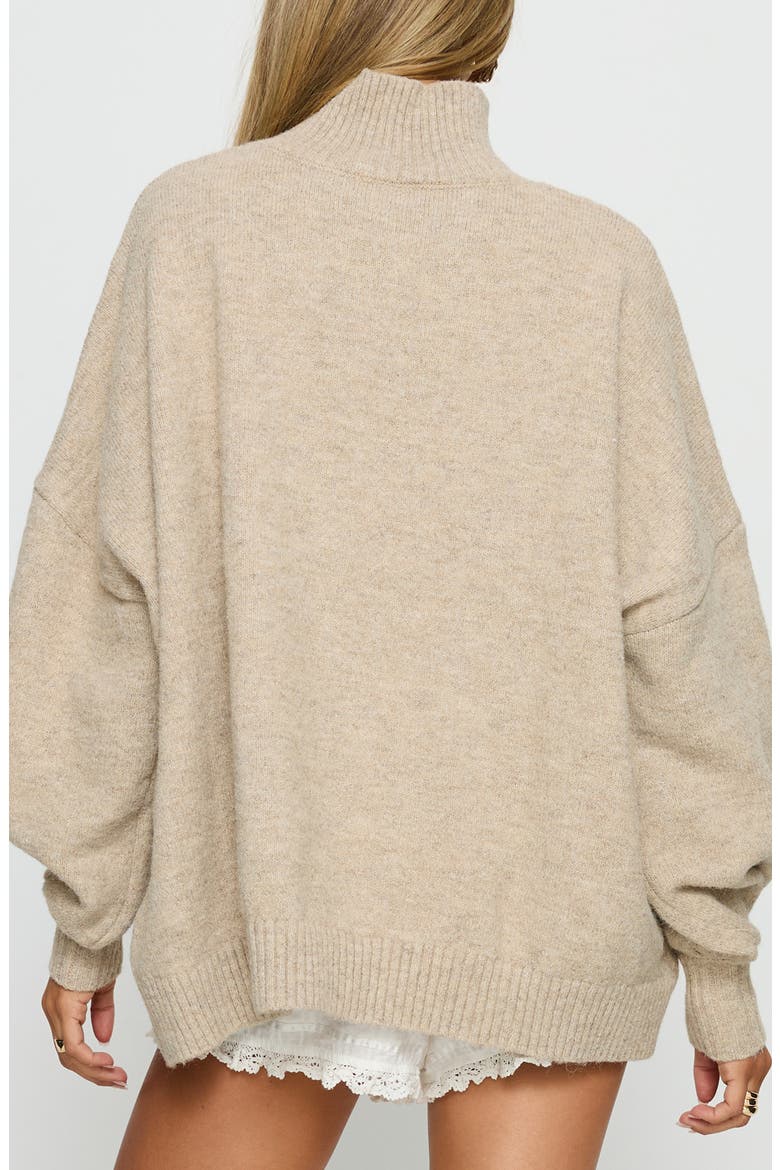 Patrizia Oversize Turtleneck Sweater, Alternate, color, BEIGE