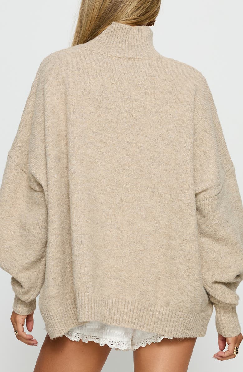 Princess Polly Patrizia Oversize Turtleneck Sweater, Alternate, color, Beige
