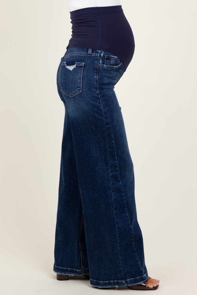 Baggy Wide Leg Maternity Jeans, Alternate, color, Navy Blue