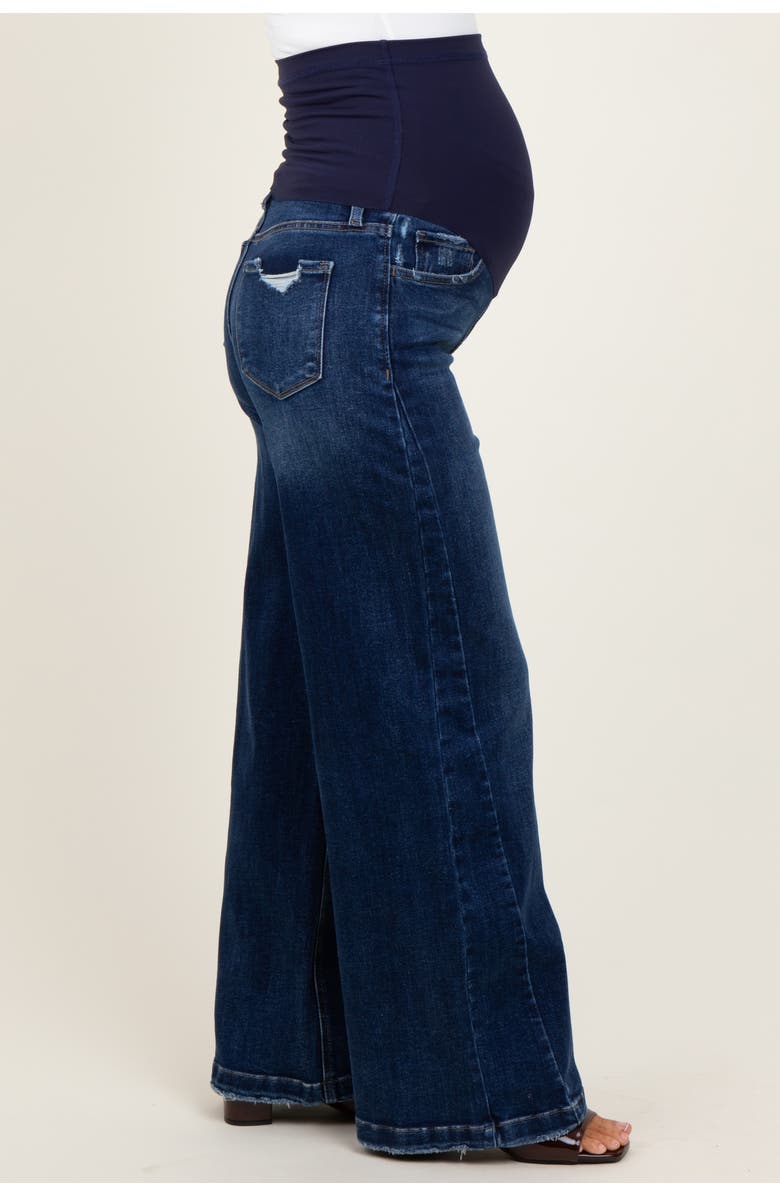 PinkBlush Baggy Wide Leg Maternity Jeans, Alternate, color, Navy Blue