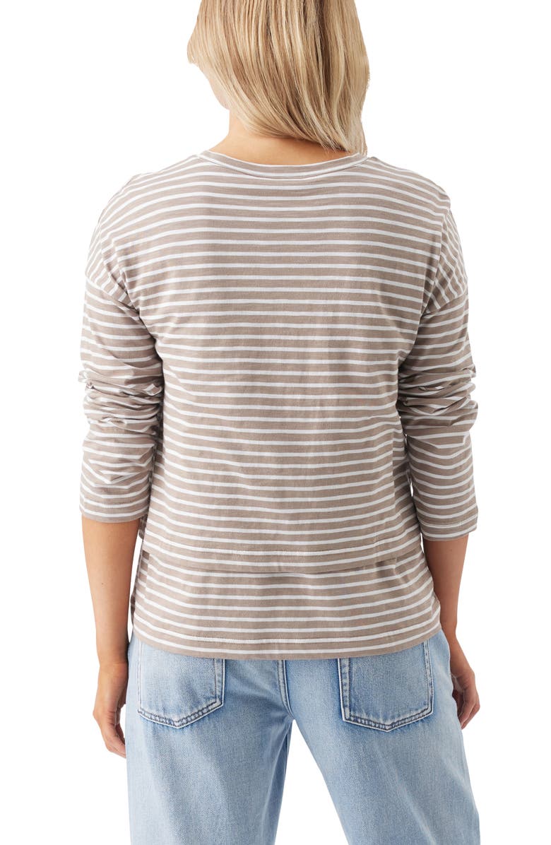Ripe Maternity Claudette Long Sleeve Nursing Top, Alternate, color, Taupe / White