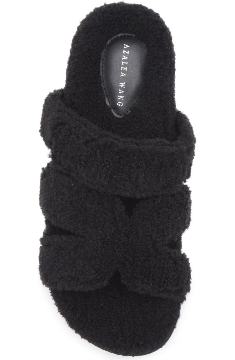 AZALEA WANG Vivek Faux Shearling Slide Sandal, Alternate, color,