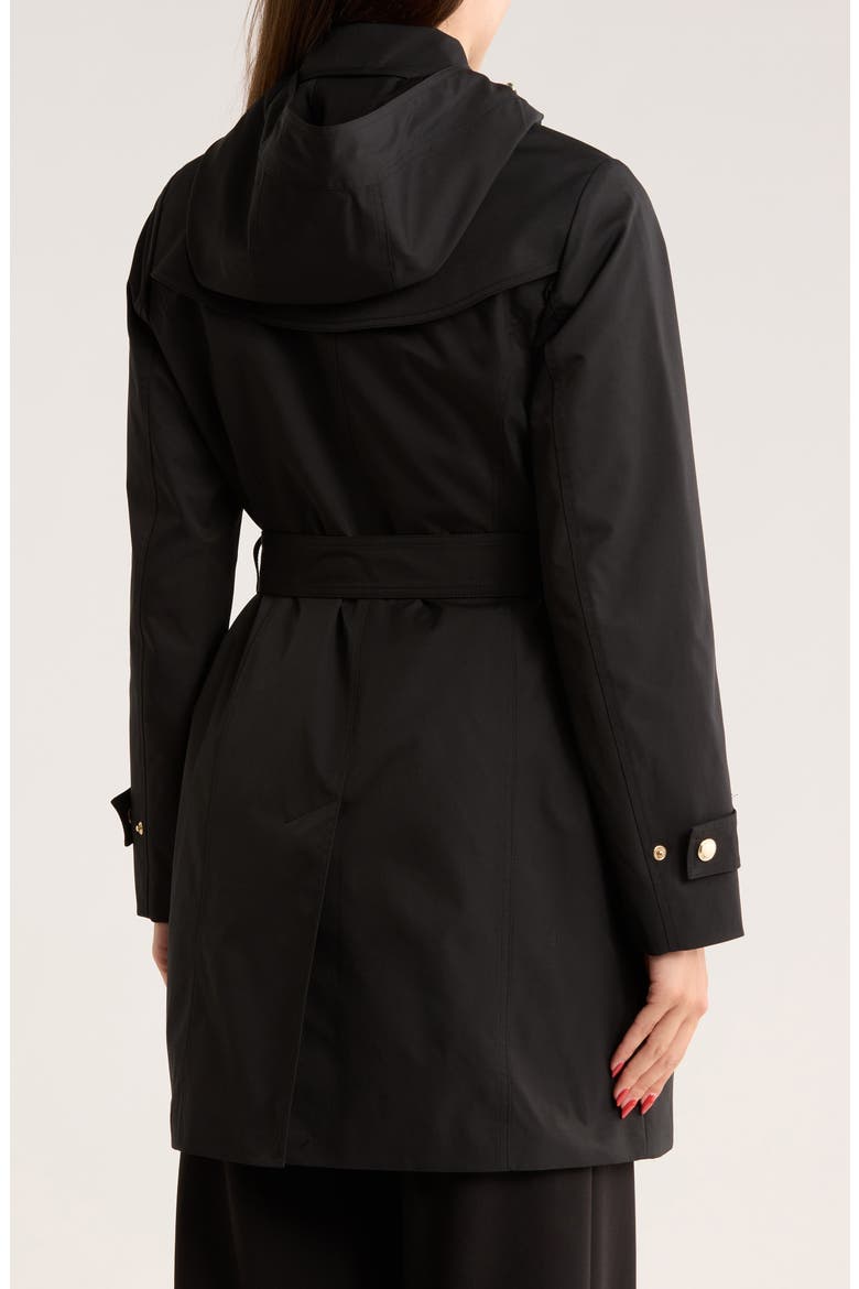 Water Resistant Belted Trench Coat, Alternate, color, BLACK