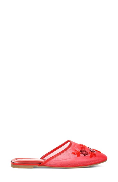 London Rag Nahra Embellished Mesh Mule In Red
