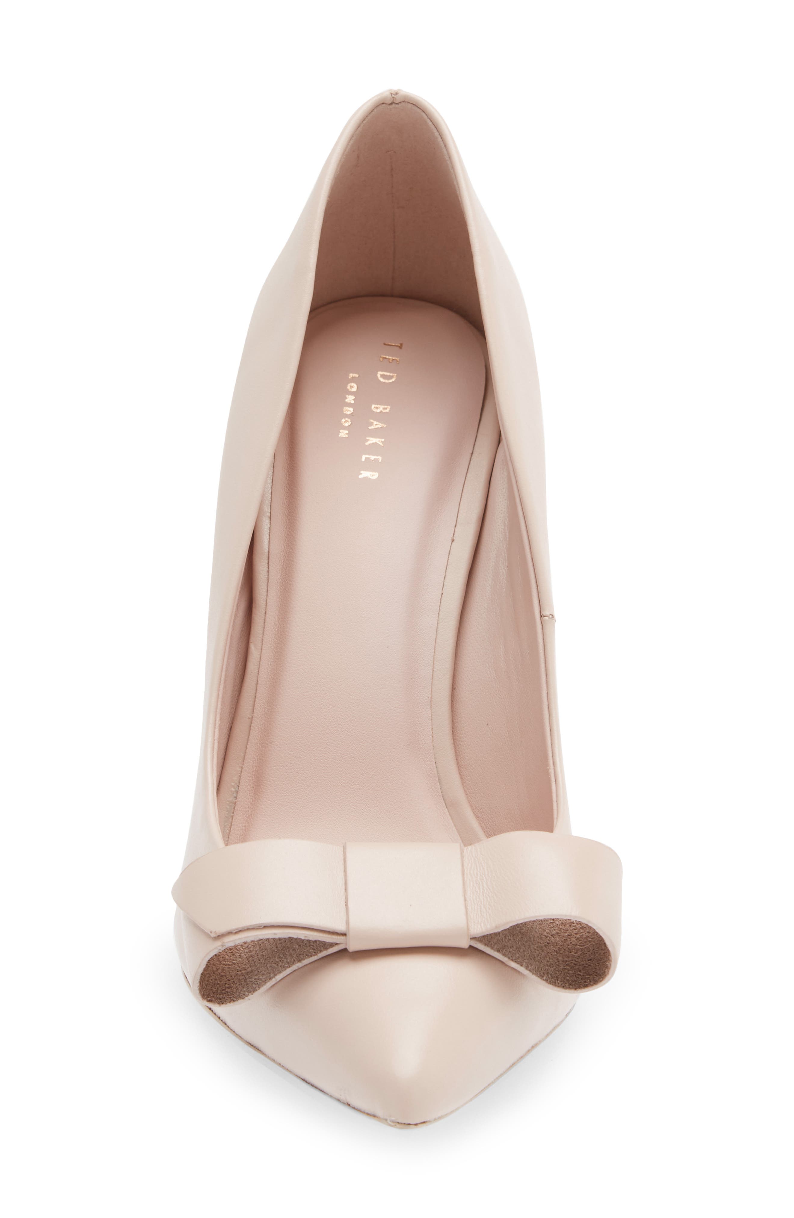 Zafinii Bow Pointed Toe Pump, Alternate, color, NUDE