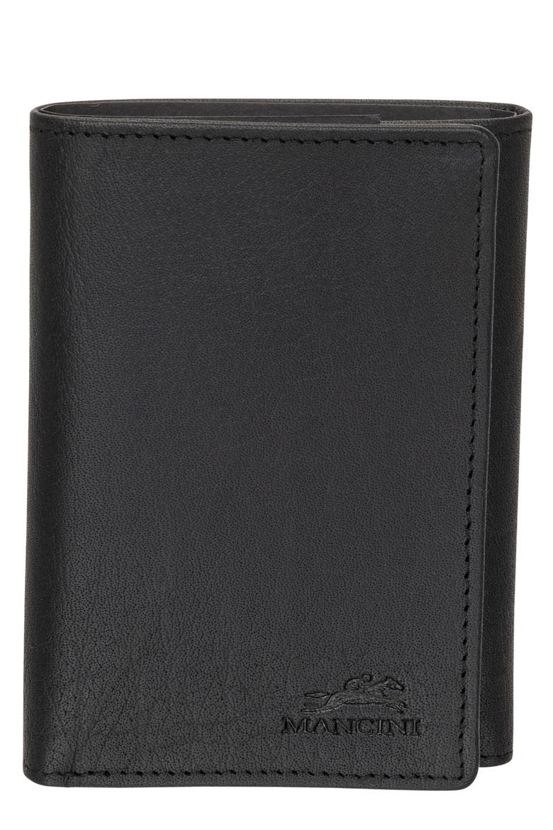 RFID Trifold Wallet, Main, color, BLACK