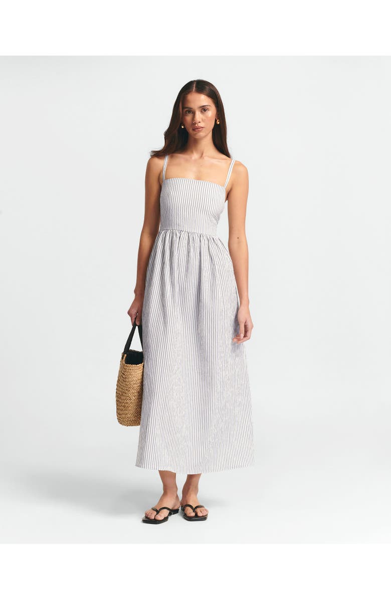 ST MRLO Lanah Midi Dress, Alternate, color, Navy Stripe