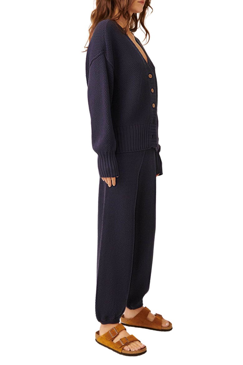 Hailee Waffle Stitch Cardigan & Pants, Alternate, color, PEACOAT