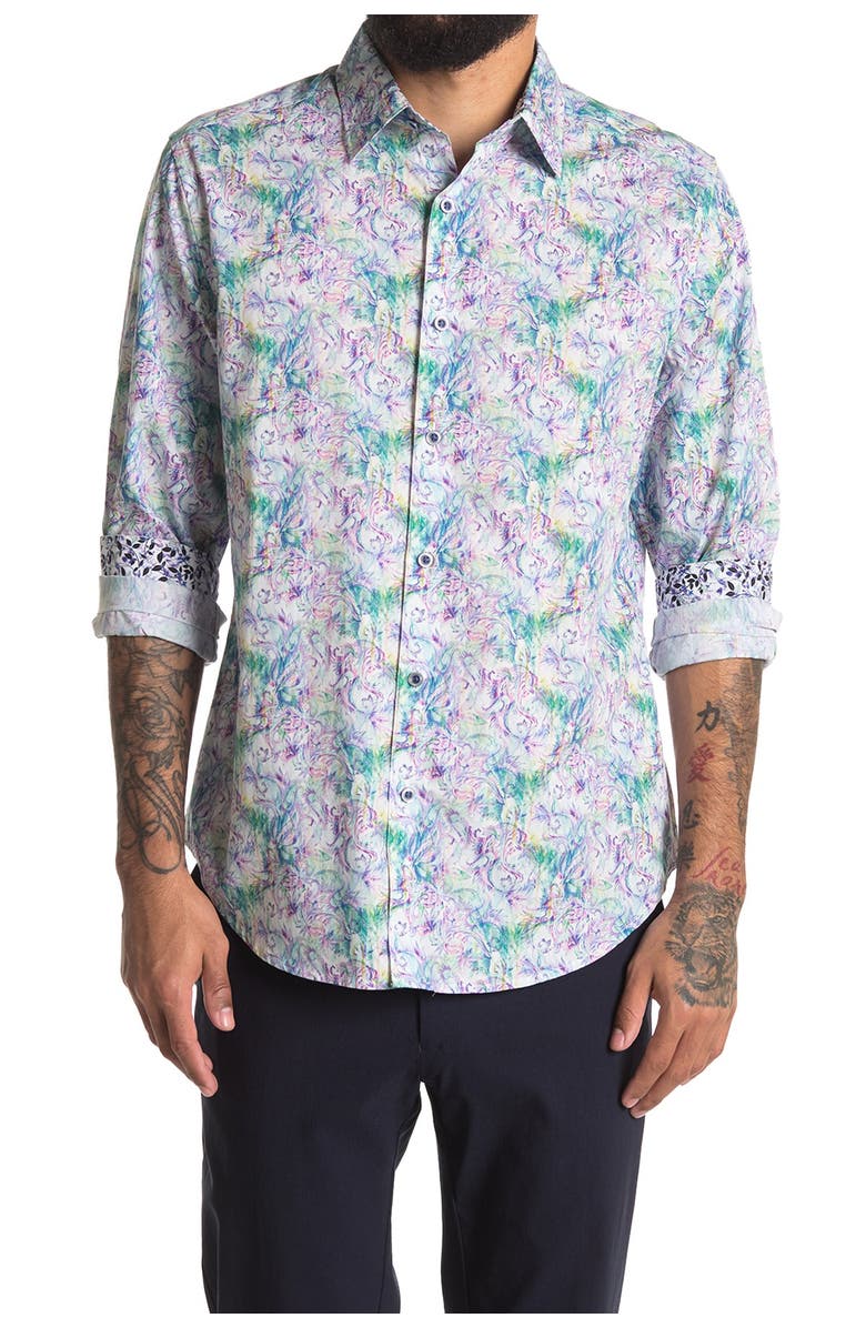 Robert Graham Faywood Long Sleeve Woven Shirt, Main, color, 