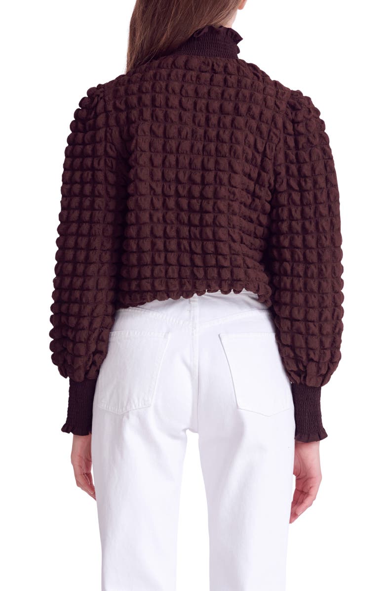 Endless Rose Smocked Turtleneck Top, Alternate, color, Brown