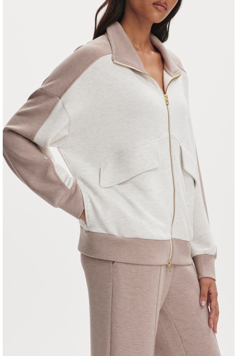 Garcia Full Zip Sweatshirt, Alternate, color, IVORY MARL/ TAUPE MARL